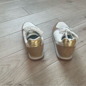 J. Crew Women's Sneakers in White and Gold